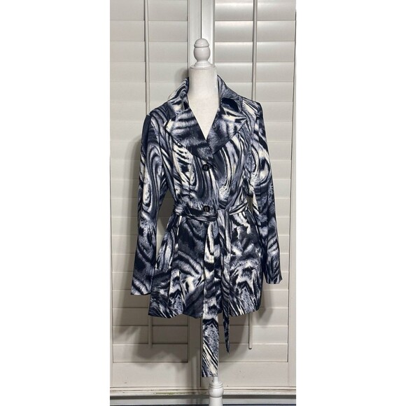 Susan Graver Women Size L Animal Print Zebra Black Grey Lined Jacket Boho - Picture 2 of 11